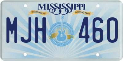 MS license plate MJH460