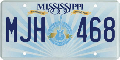 MS license plate MJH468