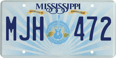 MS license plate MJH472