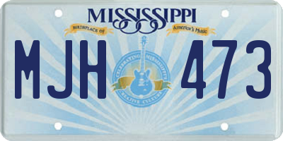 MS license plate MJH473