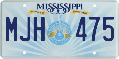 MS license plate MJH475