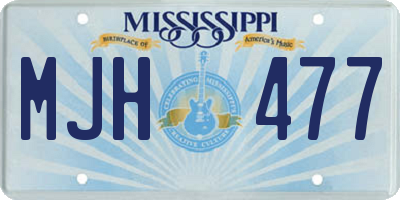 MS license plate MJH477