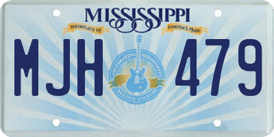 MS license plate MJH479