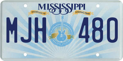 MS license plate MJH480