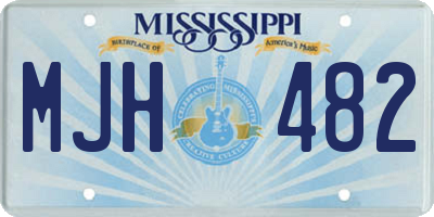 MS license plate MJH482