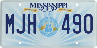 MS license plate MJH490