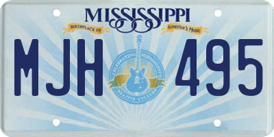 MS license plate MJH495