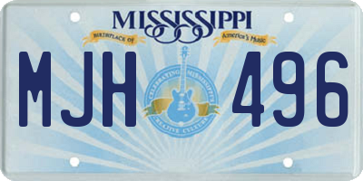 MS license plate MJH496