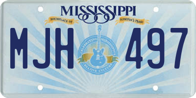MS license plate MJH497