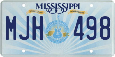 MS license plate MJH498