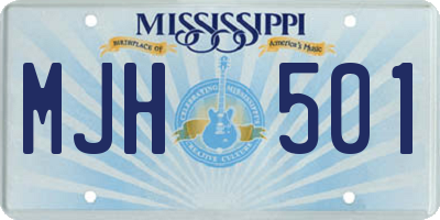 MS license plate MJH501