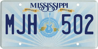 MS license plate MJH502