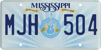 MS license plate MJH504