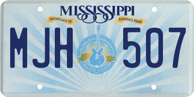 MS license plate MJH507