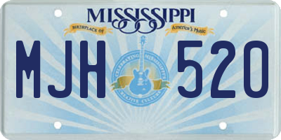 MS license plate MJH520