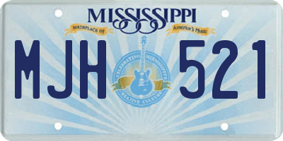 MS license plate MJH521
