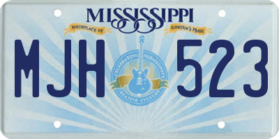 MS license plate MJH523