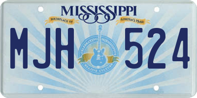 MS license plate MJH524