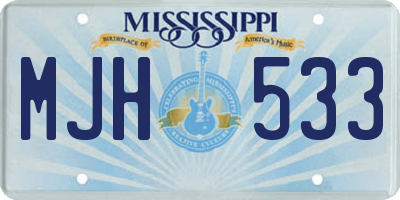 MS license plate MJH533