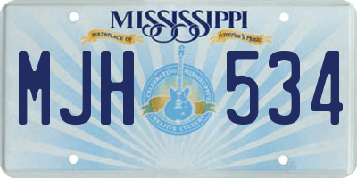 MS license plate MJH534