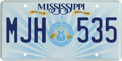 MS license plate MJH535