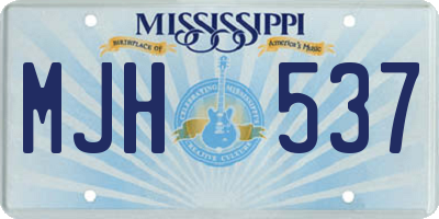 MS license plate MJH537