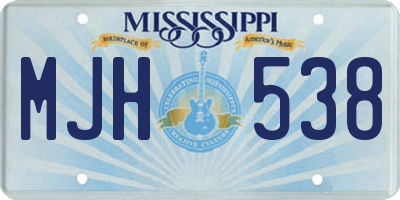 MS license plate MJH538