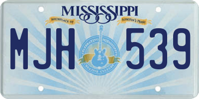 MS license plate MJH539