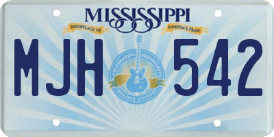 MS license plate MJH542