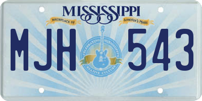 MS license plate MJH543