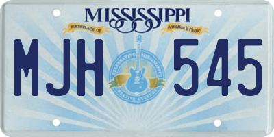 MS license plate MJH545