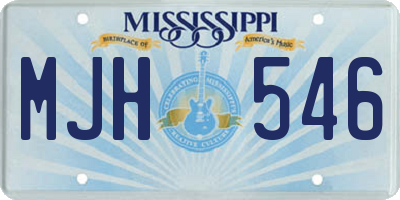 MS license plate MJH546
