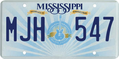 MS license plate MJH547
