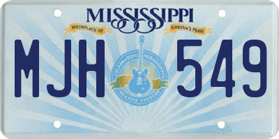 MS license plate MJH549