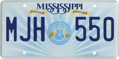 MS license plate MJH550