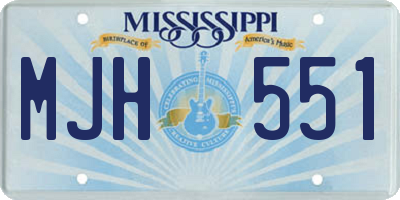 MS license plate MJH551