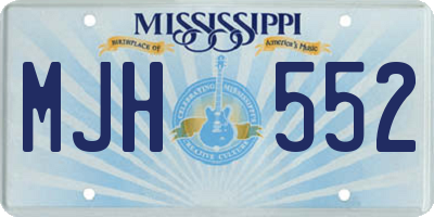 MS license plate MJH552