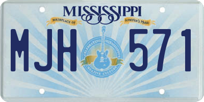 MS license plate MJH571