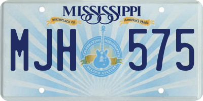 MS license plate MJH575