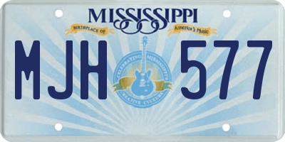 MS license plate MJH577