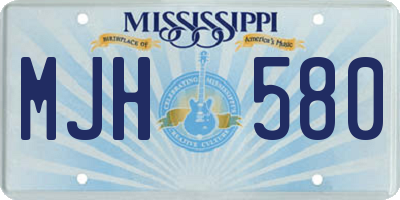 MS license plate MJH580