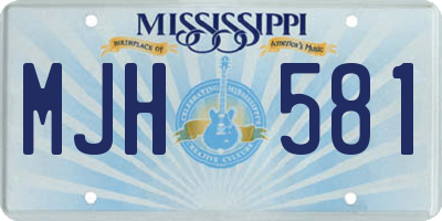 MS license plate MJH581