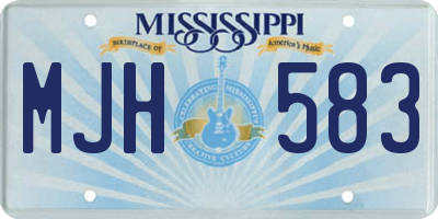 MS license plate MJH583