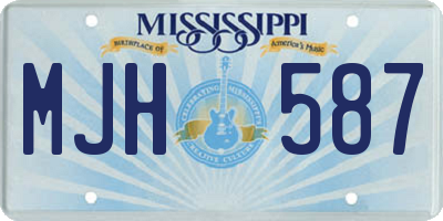 MS license plate MJH587