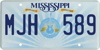MS license plate MJH589