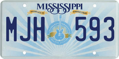 MS license plate MJH593