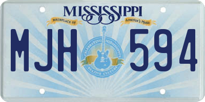 MS license plate MJH594