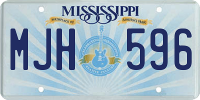 MS license plate MJH596