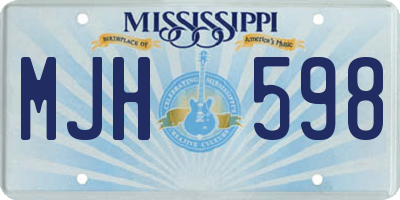 MS license plate MJH598