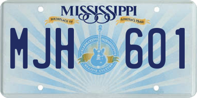 MS license plate MJH601